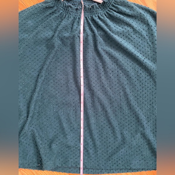 Madewell Texture & Thread Clipdot Forest Green Ruffle Top - Picture 6 of 7